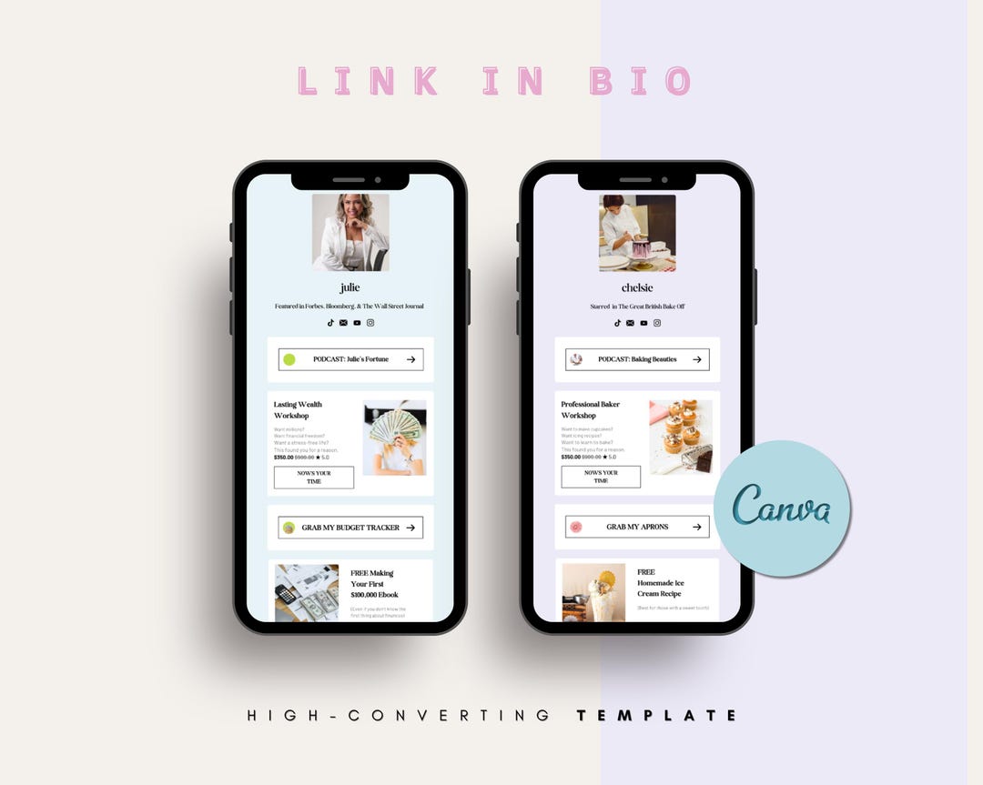 Canva Link in Bio: Link in Bio Template | Link Tree, Stan Store Dupe - Etsy
