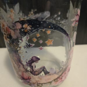 Fairy Sitting on the Moon Mason Jar Lantern Solar light