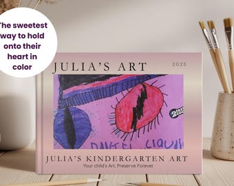 Libro de arte infantil personalizado – Álbum de recuerdos artísticos personalizado – Regalo de recuerdo de tapa dura – Sin mensaje personalizado.