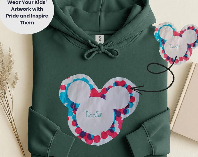 Mickey Mouse Kids Artwork Hoodie, Fun Children's Clothing, Colorful Youth Pullover, Unique Kid's Gift