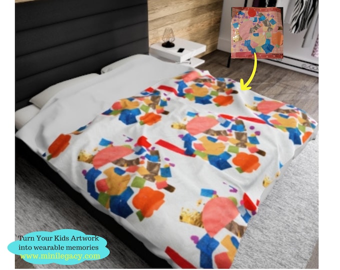 Custom Kids Art Blanket: Personalized Drawing Keepsake