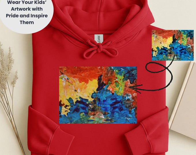 Custom Kids Artwork Hoodie: Personalized Child's Drawing Sweatshirt