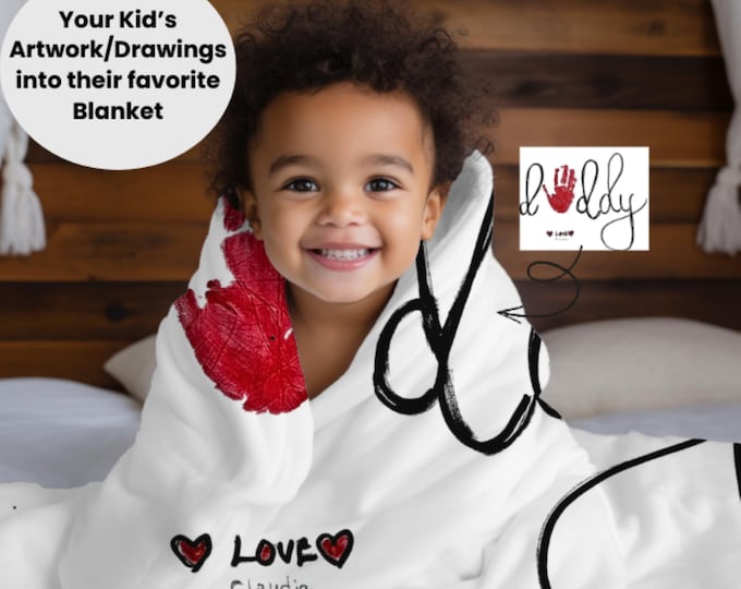 Custom Kids Drawing Blanket: Personalized Art Gift