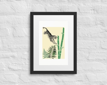 Framed Tiger Print – Bold Wildlife Art for Modern Decor