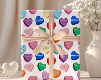 Taylor Valentines Gift Wrapping Paper:  Hearts Gift Wrap - Ships Swiftly
