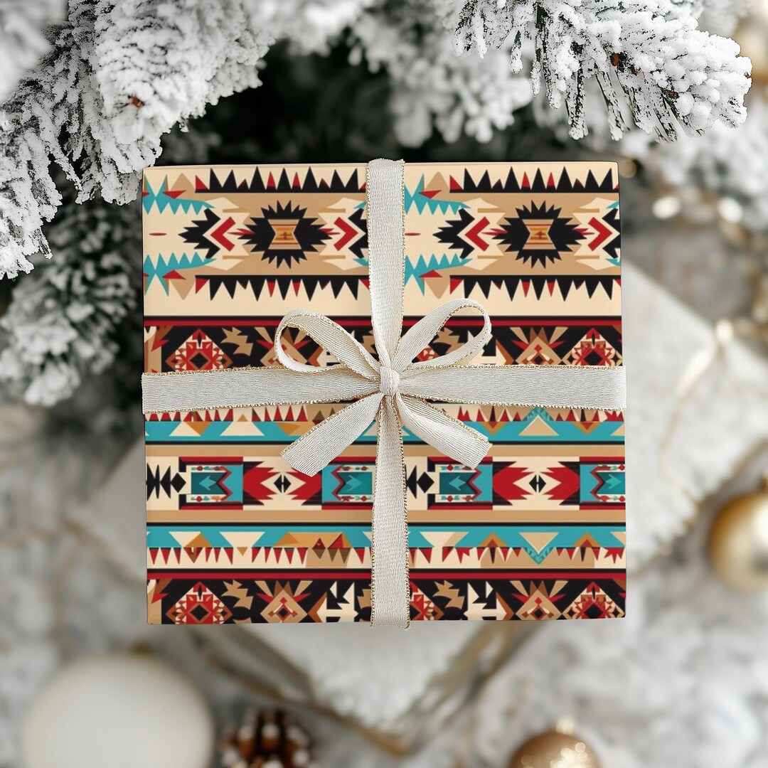 Vintage Western Aztec Gift Wrap Paper: Unique Print - Etsy