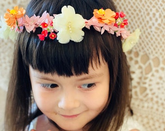 DIY Floral Hair Garland Kit Set. Hair Flower. Hair Headband. Flower