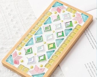 DIY Mosaic Coaster Kit (rectangle), Craft kit for kids and adults,Mosaic tile kit