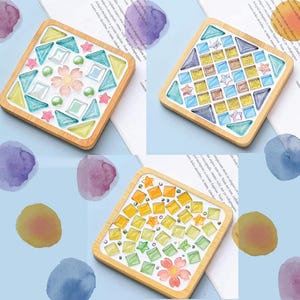 DIY Mosaic Coaster Kit (square), Craft kit for all age,Mosaic tile kit, Create Your Own Handmade Tile Coasters, Deco for home and office