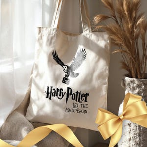 Personalized Harry Potter Canvas Tote – Rustic Wizard Gift