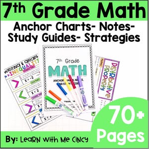 7th Grade Math Resources, Anchor Charts, & Study Guides