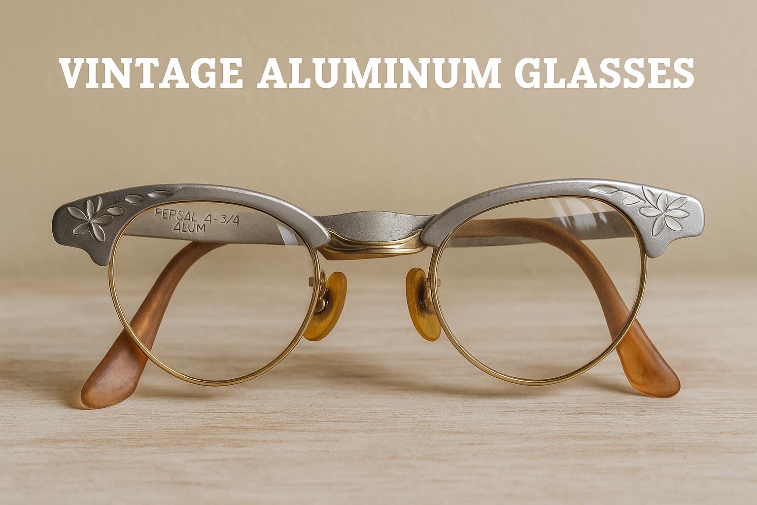 1950s Art Craft Floral Engraved Aluminum Frame Cat Eye Glasses  Rockabilly Vintage 1950 main image 4
