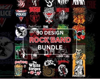 Metal Band Design Bundle, 30 PNG Graphics for DTF Sublimation (Digital Download)