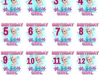 Elsa Birthday Girl PNG: Frozen Iron On Image (Digital Download