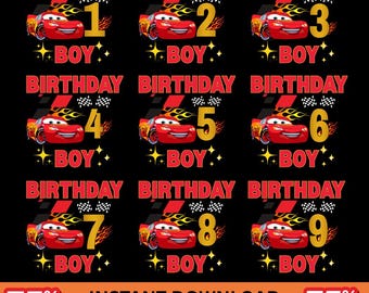 Lightning McQueen Cars Birthday PNG: Mater Race Car Theme (Digital Download)