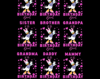 Paquete PNG de cumpleaños familiar de Minnie Mouse: Camisetas a juego (descarga digital)