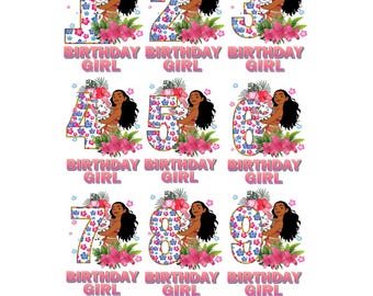 Moana Birthday Girl PNG: Iron On Transfer, T-Shirt DIY (Digital Download