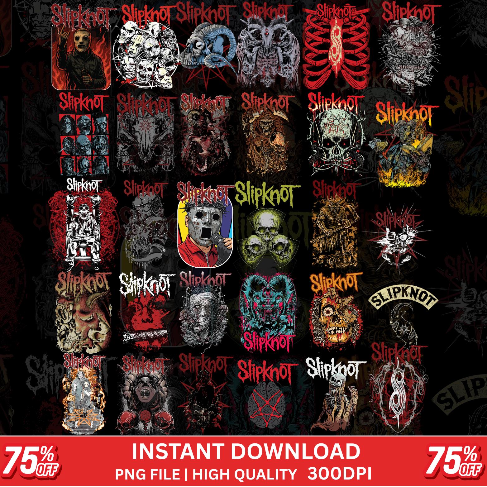 Slipknot Band PNG Bundle | Vintage Skull Graphics (digital