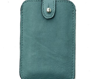 Leather Case for iPhone4s,4 iPhone Wallet case Sleeve Aqua Green Distressed Leather, gift for mothers day