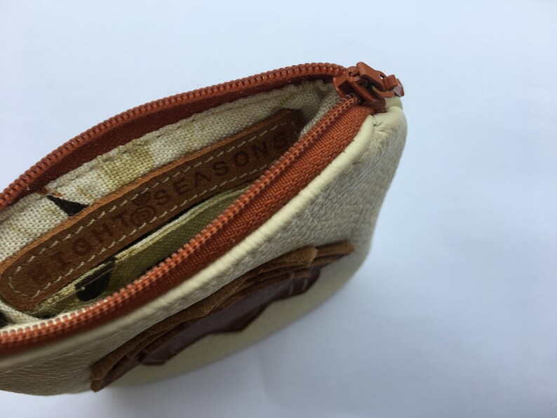Tiny Wallet rustic,mini Wallet Change Purse Brown ivory Leather pouch Leather Coin Pouch Change pouch gift mom,children,mothers day