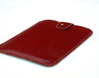 Leather iPad Mini Case for women // Maroon // Minimalist