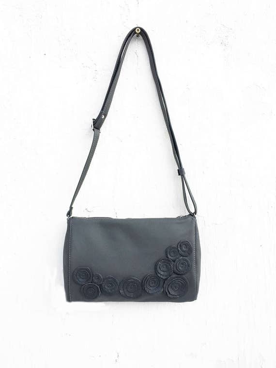 Evening bag clutch grey leather clutch bag oversized clutch | Etsy