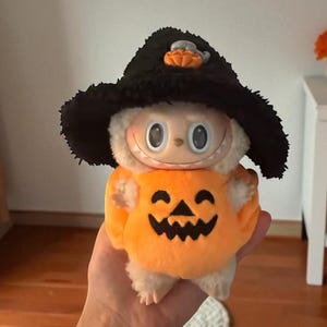 Labubu Plush Pumpkin Costume Set - 17cm Designer Doll Clothes