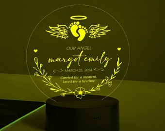 Angel Baby Miscarriage Sympathy Gift, Memorial LED Light Gifts, Miscarriage Keepsake,Loss Of Infant Child Night Light, Memorial Acrylic Lamp