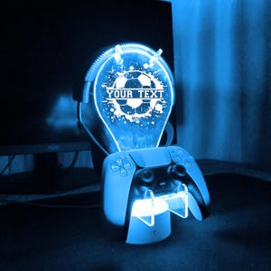 FIFA Soccer Football Gamer christmas Gift,Gaming Controller and Headphone Stand, Footballer Soccer Player Headset Station,ps5,xbox,ps4