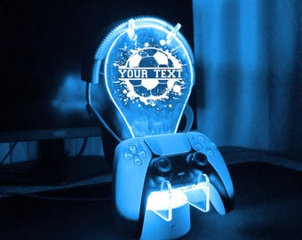 FIFA Soccer Football Gamer christmas Gift,Gaming Controller and Headphone Stand, Footballer Soccer Player Headset Station,ps5,xbox,ps4