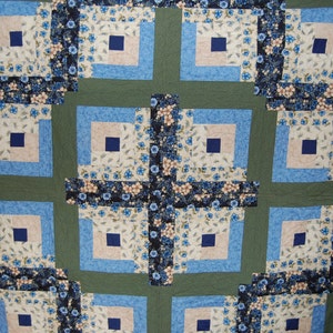 Gather Sunshine Lap~Throw Log Cabin Pattern Quilt/Shady Spring Quilts
