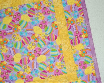 Colorful Easter Egg Table Runner/Reversible/Shady Spring Quilts