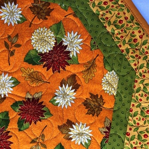 Höstmammor Åttkantig Bordsdekoration/Vändbar/Skuggiga Vårquilts