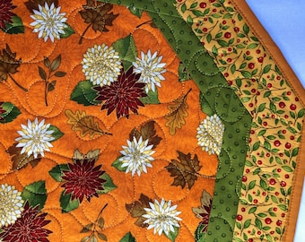 Fall Mums Octagon Table Topper/Reversible/Shady Spring Quilts