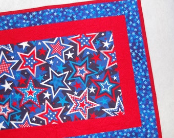 Patriotic Stars and Stripes Table Runner