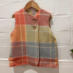 Chaleco infantil / unisex / género neutro / sostenible / chaleco de manta de lana para niños / chaleco de lana vintage para niños / reversible / talla 4 o 6