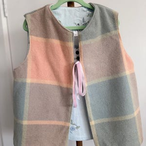 Chaleco infantil / unisex / género neutro / sostenible / chaleco de manta de lana para niños / chaleco de lana vintage para niños / reversible / talla 4 o 6