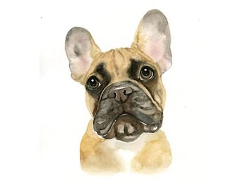 Retrato de mascota pintado a mano en acuarela: Arte canino personalizado