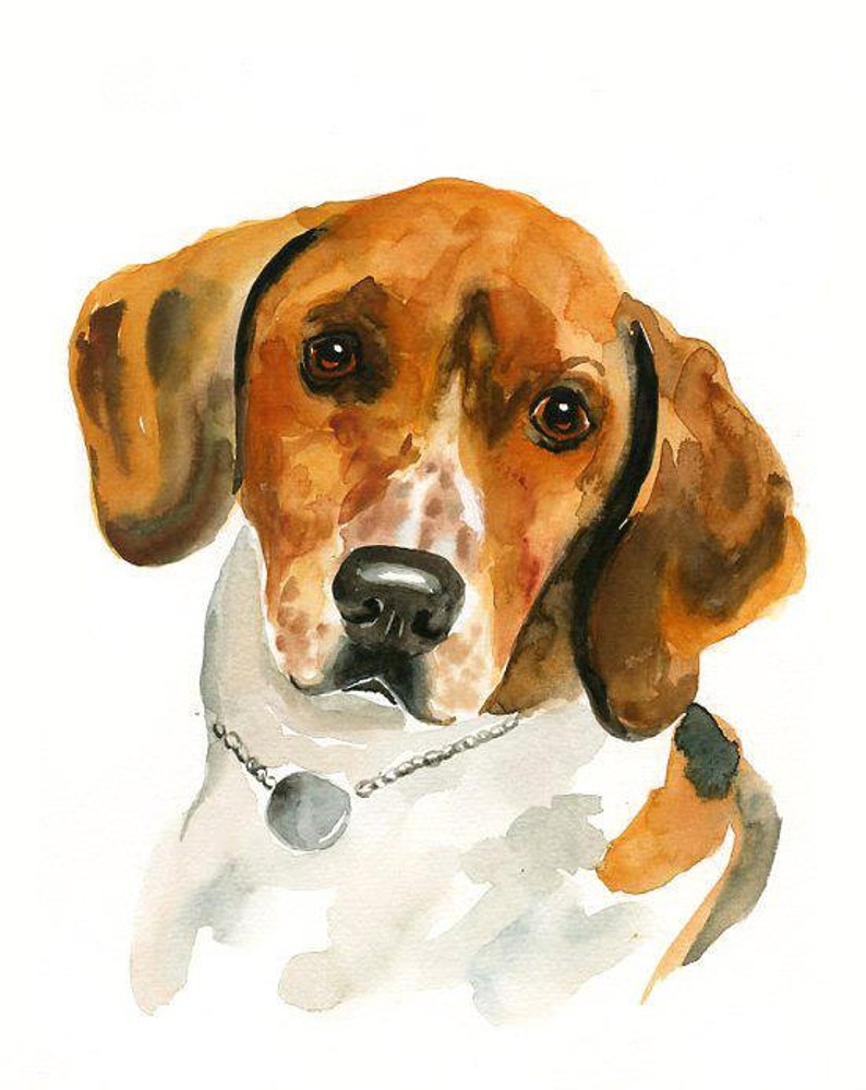 Custom pet portrait Watercolor pet portrait dog portrait Custom pet painting Custom dog portrait Original watercolor painting 8X10inch image 4