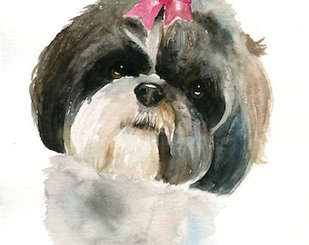 Custom pet portrait Pet portrait memorial custom dog portrait Custom pet painting Custom dog portrait Original watercolor painting 8X10inch