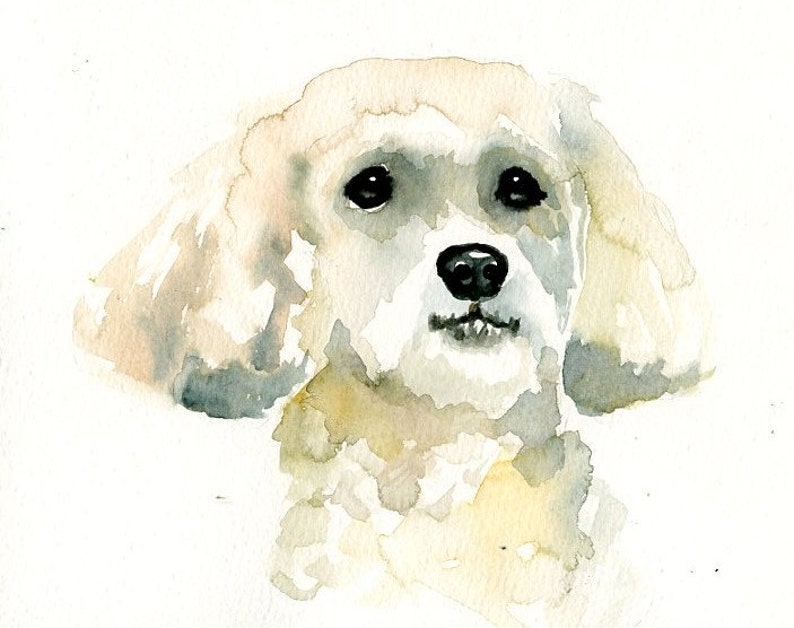 Custom pet portrait Watercolor pet portrait dog portrait Custom pet painting Custom dog portrait Original watercolor painting 8X10inch image 3