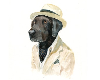 Retrato personalizado de mascota, pintura personalizada de perro, obra de arte conmemorativa hecha a mano