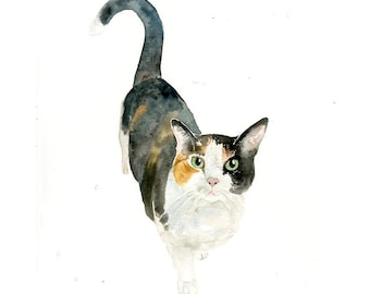 Retrato personalizado de gato, regalo conmemorativo para mascotas pintado a mano