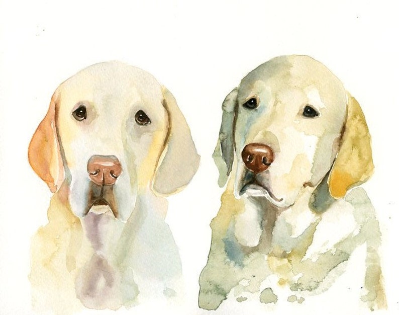 Custom couple pet,pet portrait painting, dog portrait, Custom pet painting,Custom dog portrait, Original watercolor painting 8X10inch image 2