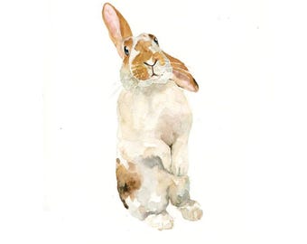 Custom Bunny Portrait: Original Watercolor Pet Painting (8x10 inch)