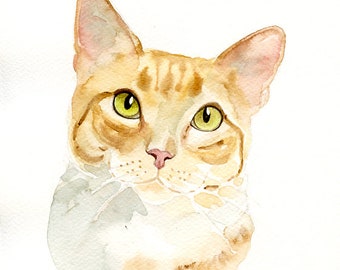 Custom pet portrait Pet portrait custom Custom cat portrait Custom pet painting Custom dog portrait Original watercolor painting 8X10inch