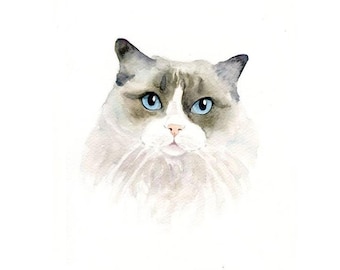 Custom pet portrait, Handmade artwork memorial art  8X10inch size