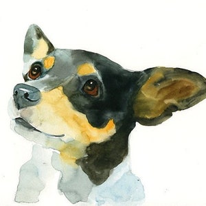 Custom dog portrait, Custom dog painting, custom pet portrait, Pet portrait memorial,  Original watercolor painting 8X10inch
