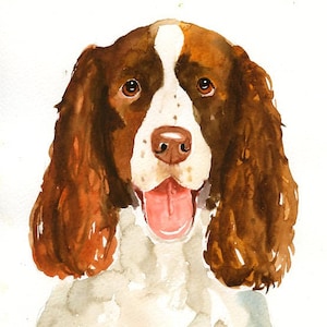 Custom pet portrait Watercolor pet portrait dog portrait Custom pet painting Custom dog portrait Original watercolor painting 8X10inch image 5