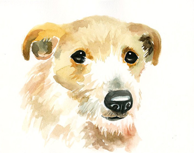 Pet portrait Custom pet portrait Custom dog portrait Custom pet painting Original painting Original watercolor painting 8X10inch image 4